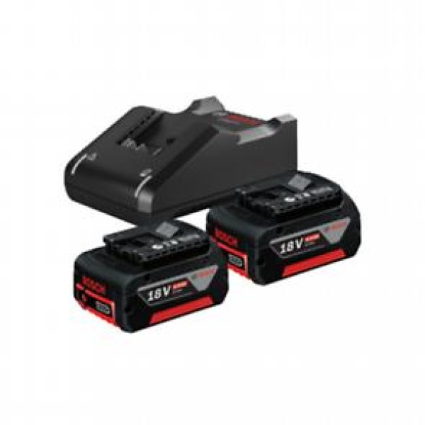 Стартов комплект акумулаторни батерии Bosch GBA 18V (2×4.0 Ah) + зарядно GAL 18V-40
